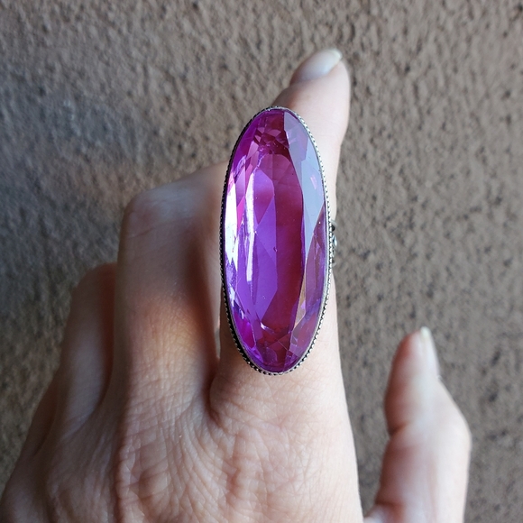 New Huge Iolite 925 Silver Statement Ring. - Picture 5 of 15